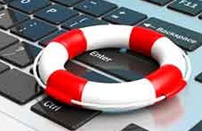 Notfallarbeitsplatz Lösung Notfall Rettungsring auf Tastatur