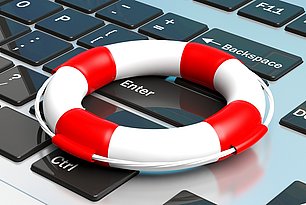Rettungsring auf der Tastatur