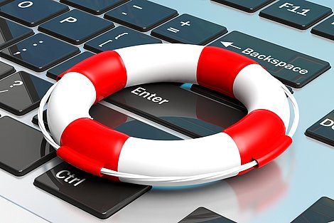 Rettungsring auf der Tastatur